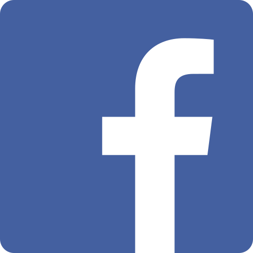 Logo de Facebook sur fond bleu.