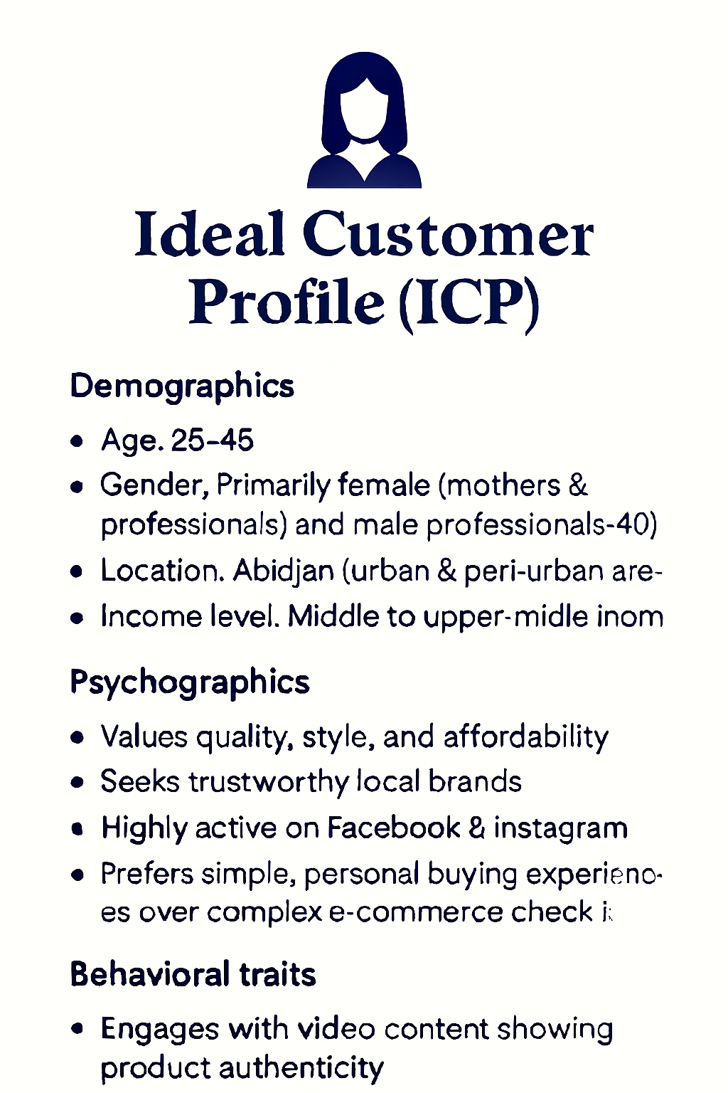 Profil client idéal pour étude de marché