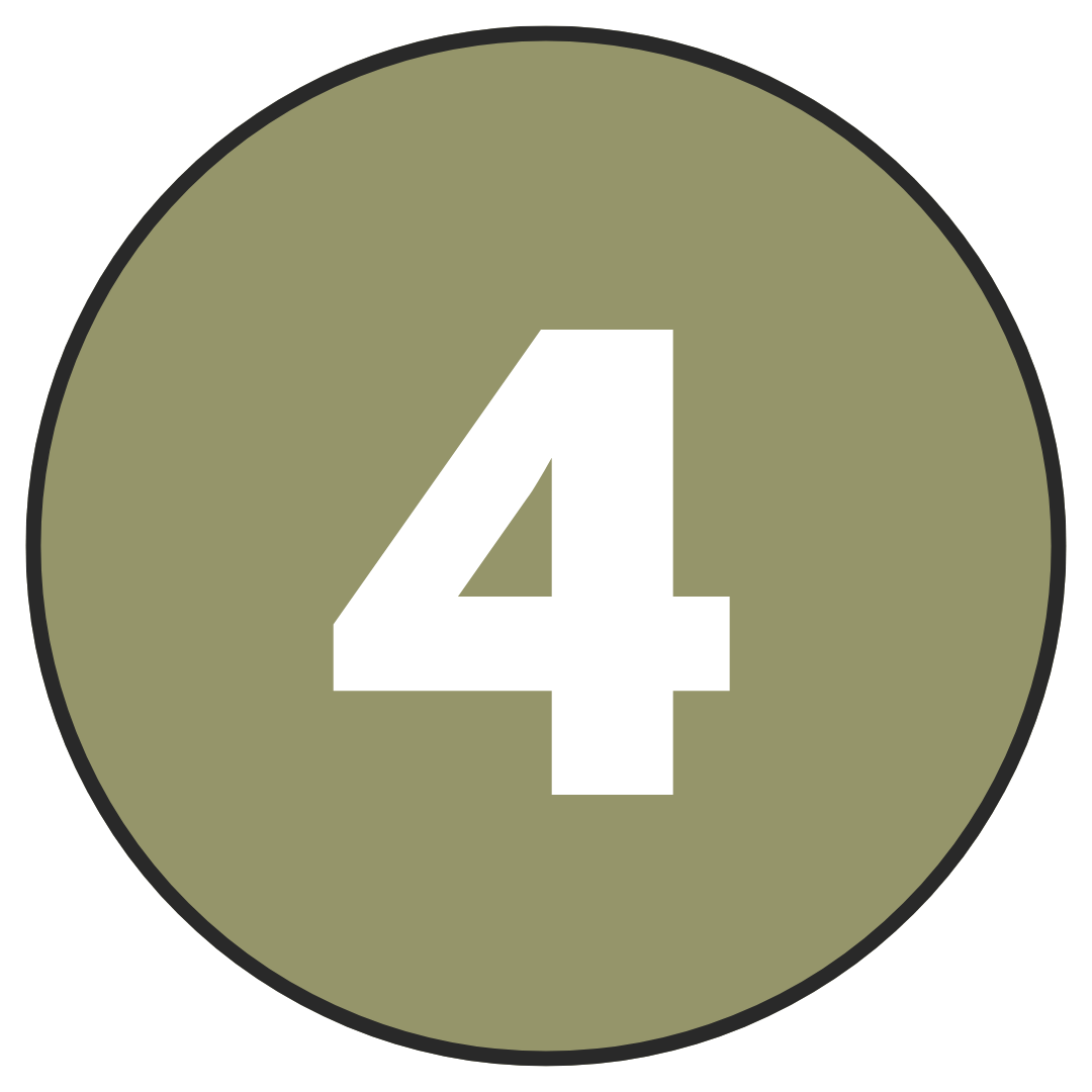 Green circular badge with white number 4 in the center.