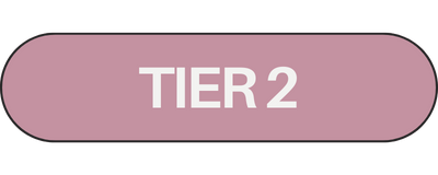 Pink oval button with white text reading 'TIER 2'.