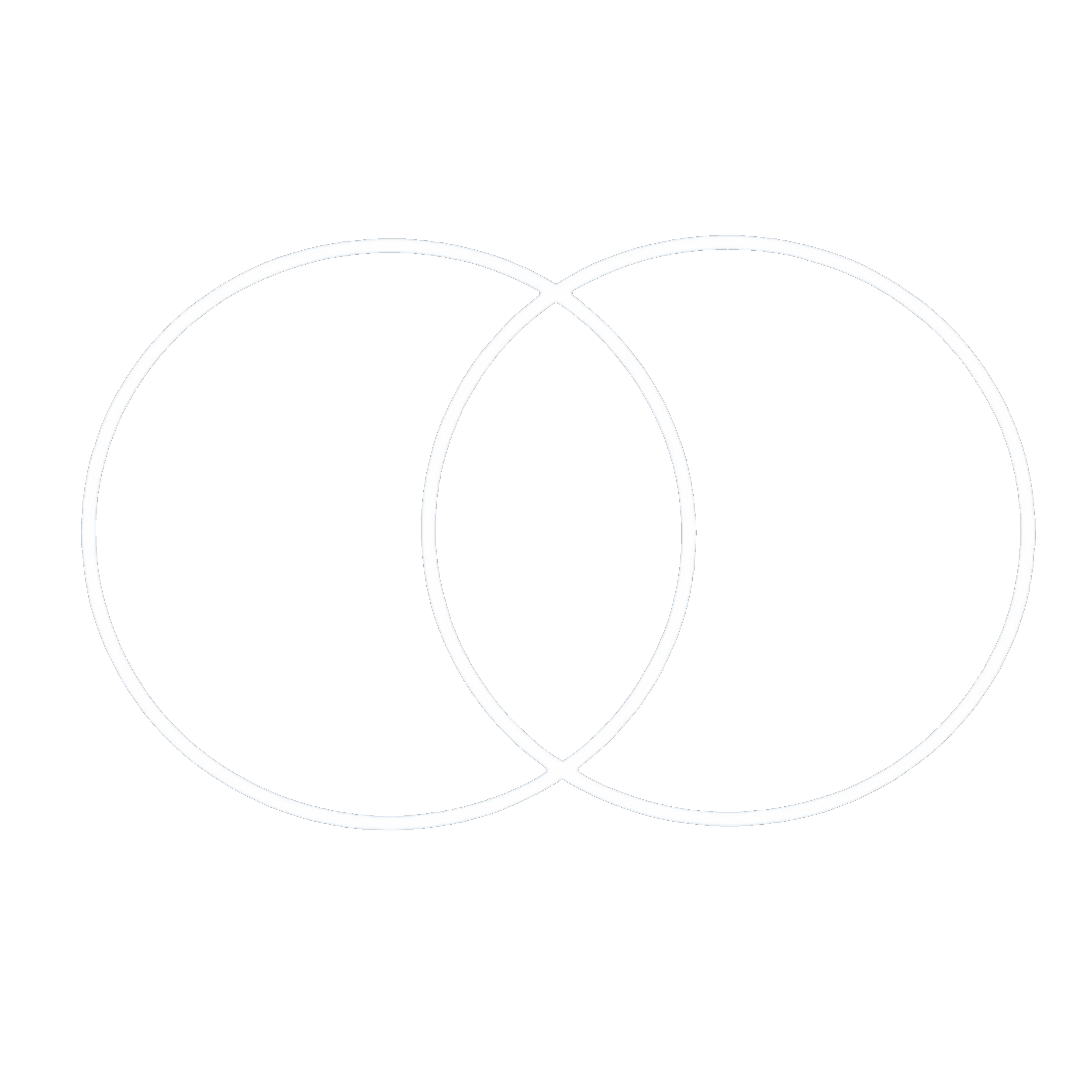 Line art icon of two overlapping circles, symbolizing the option for exclusive collaborations.