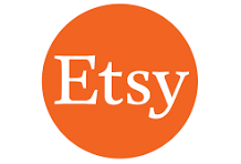 Etsy's logo - white text saying 'Etsy' inside an orange circle
