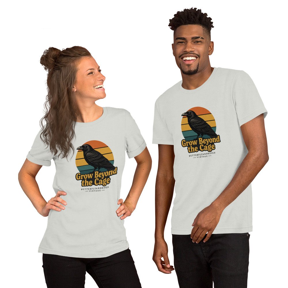 Grow Beyond The Cage Butterfly & Raven Vintage Unisex t-shirt