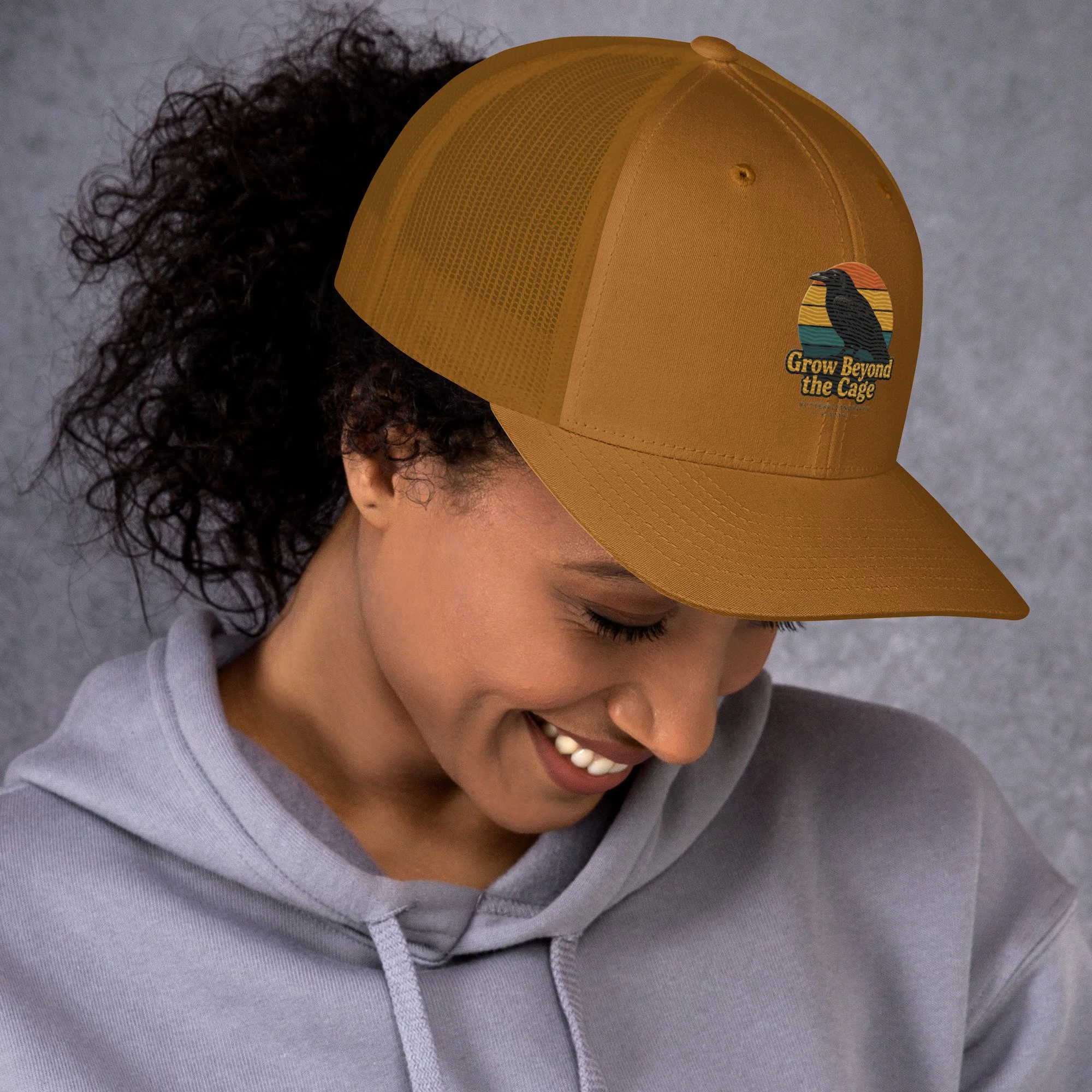 Grow Beyond The Cage ButterflyAndRaven Vintage Trucker Cap