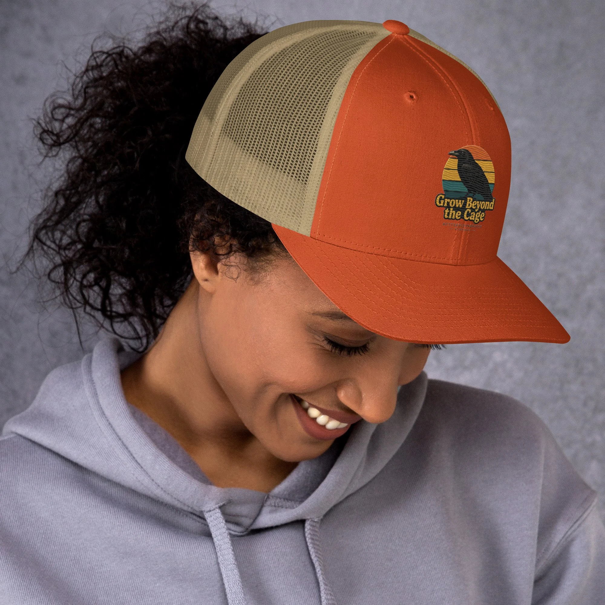 Grow Beyond The Cage ButterflyAndRaven Vintage Trucker Cap