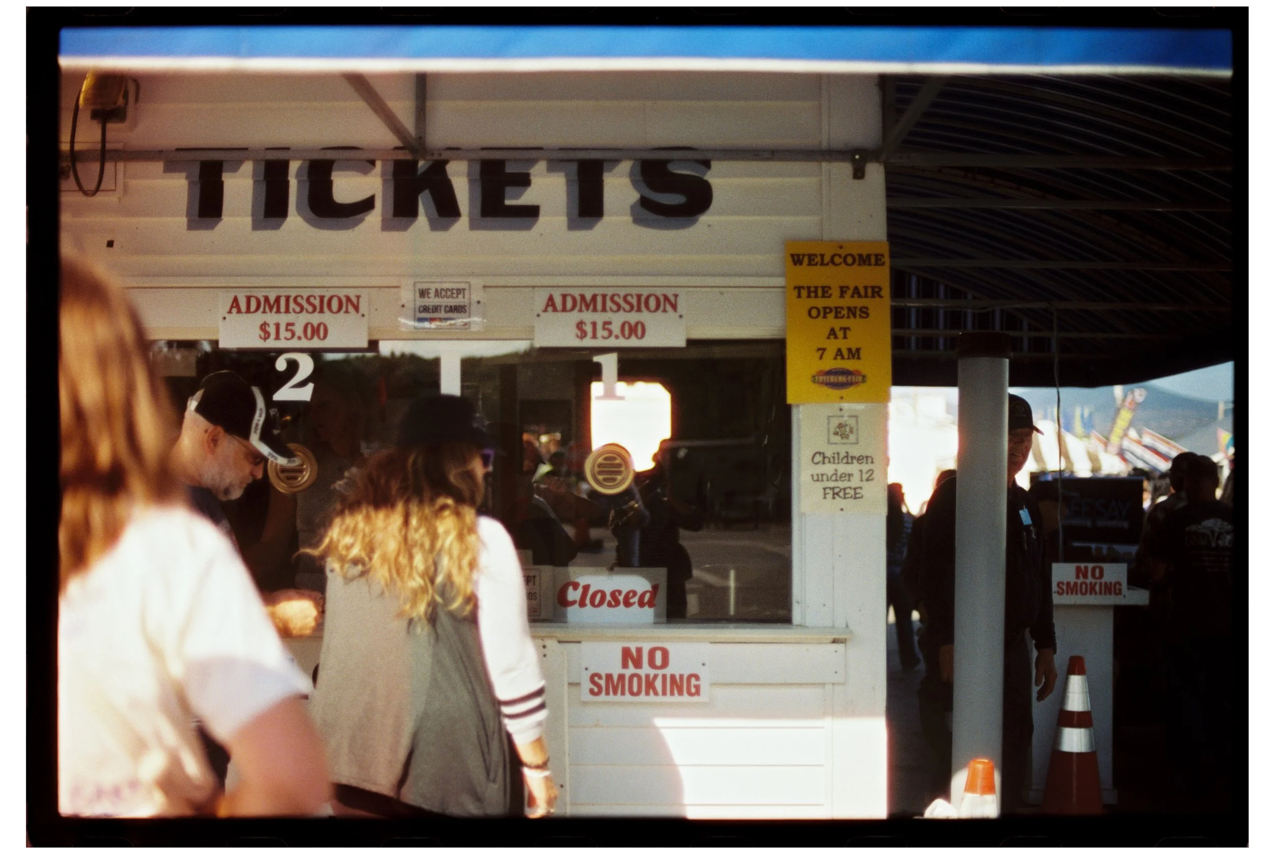 Fryeburg Fair with Becca, Ty, and Zac. Fryeburg, Maine. October 2025. Nikon F3. CineStill 400D.