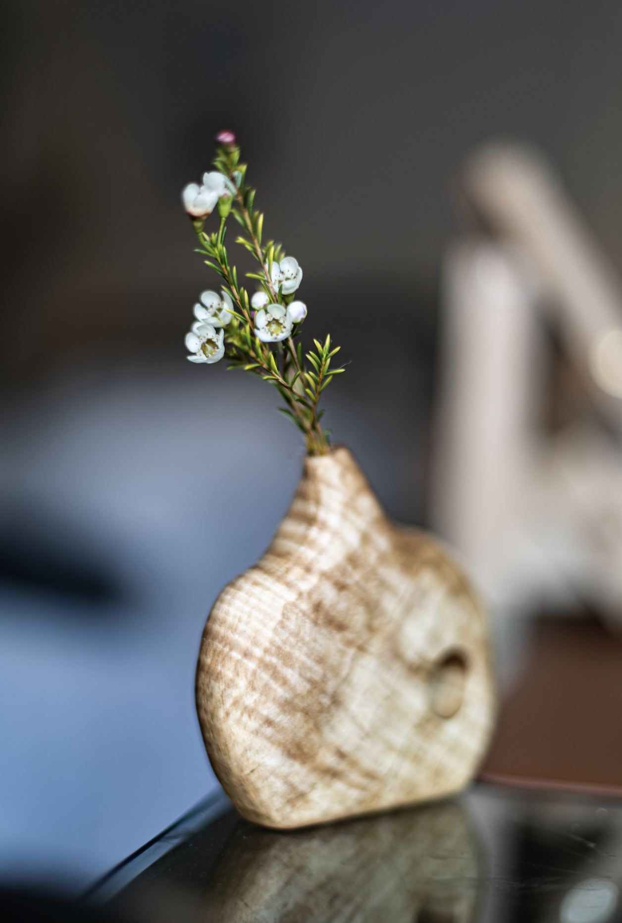 Bud vase, figured maple. 2023.