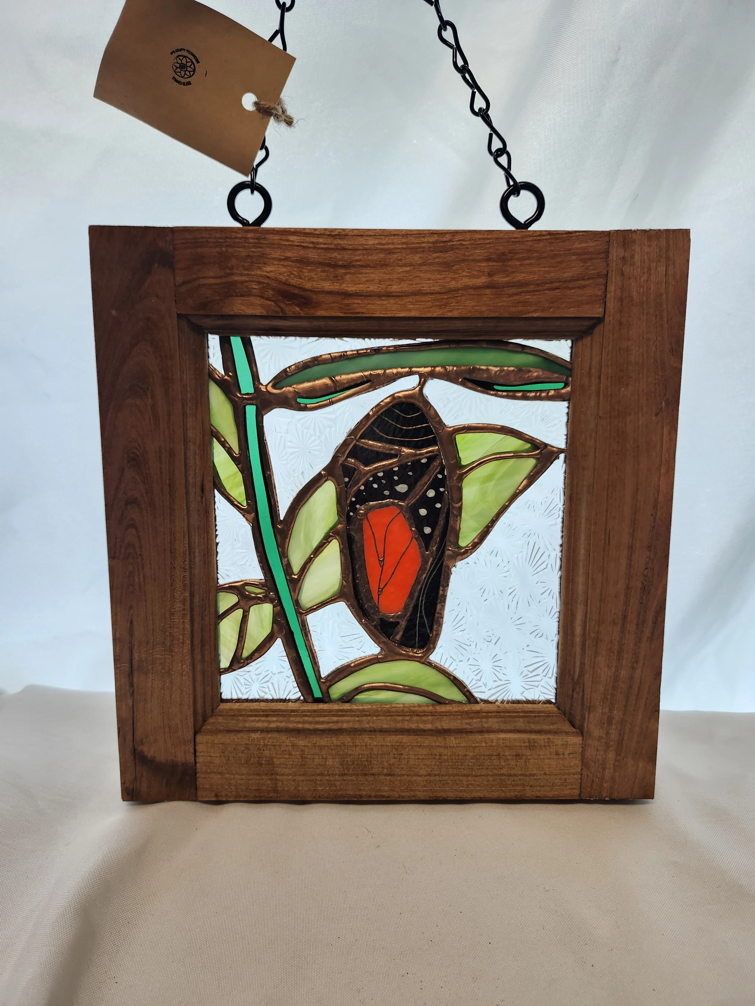 Handcrafted Stained Glass Butterfly Chrysalis