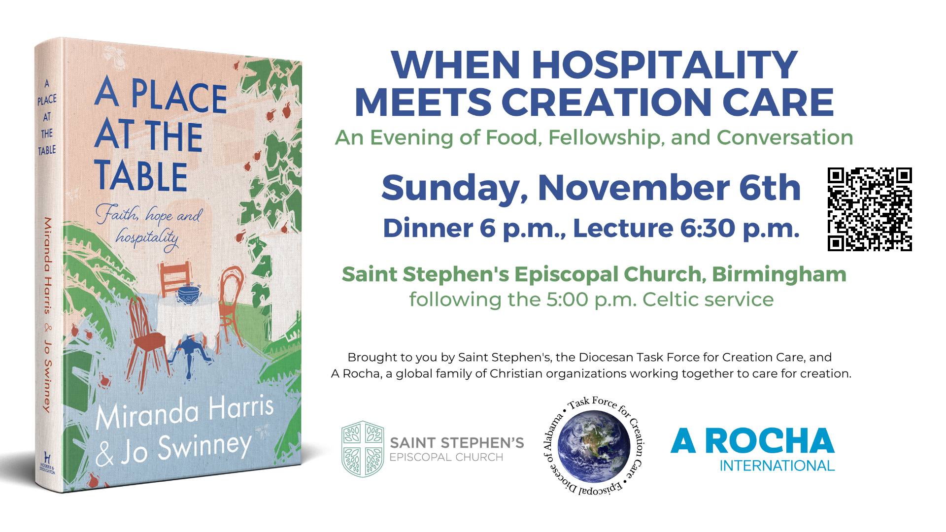 When Hospitality Meets Creation Care, Sunday, Nov. 6 at 6 p.m.
