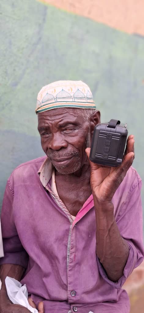 Muslim bling man listening to an audio Bible