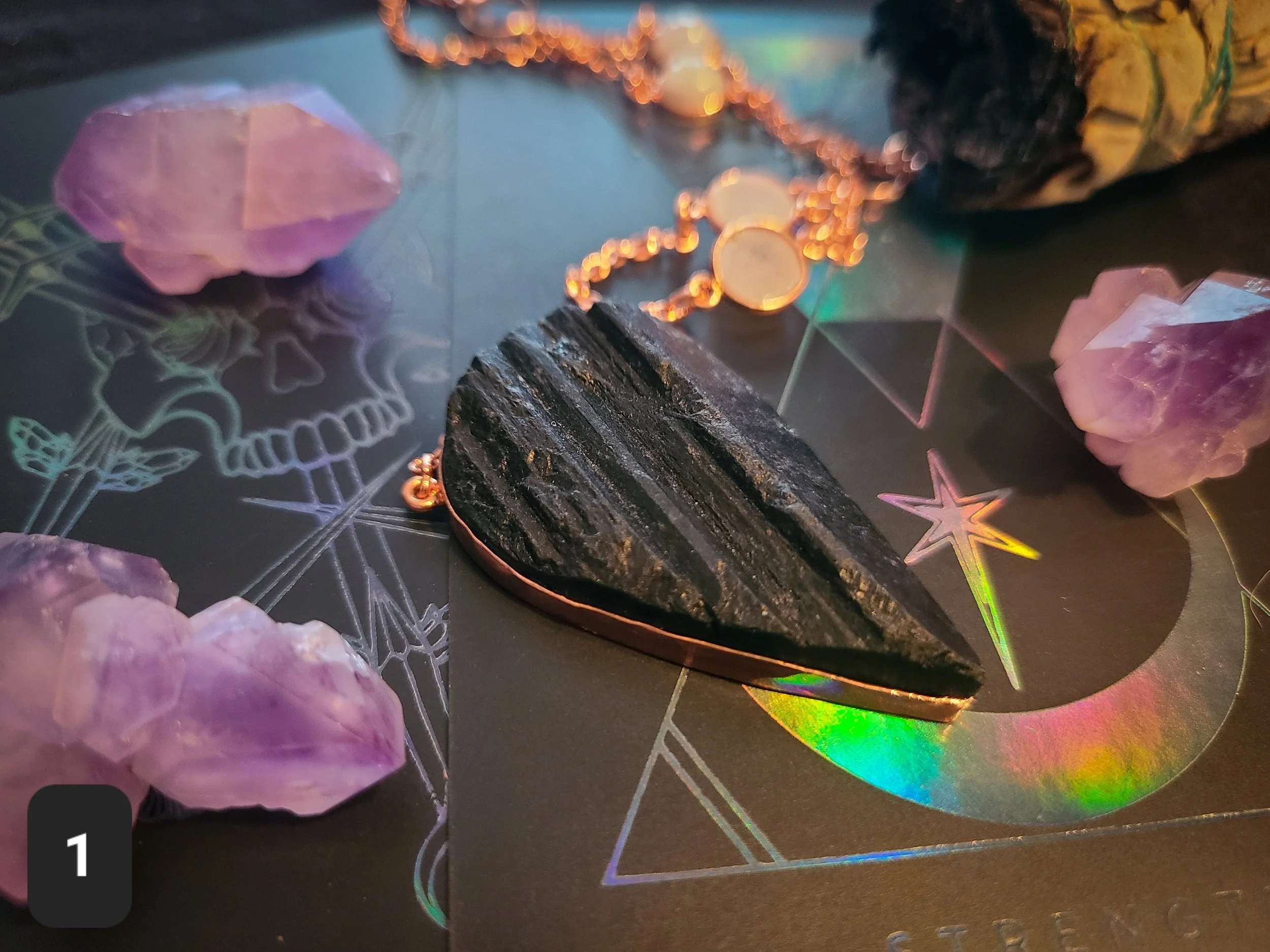 Raw Tourmaline Neckalce