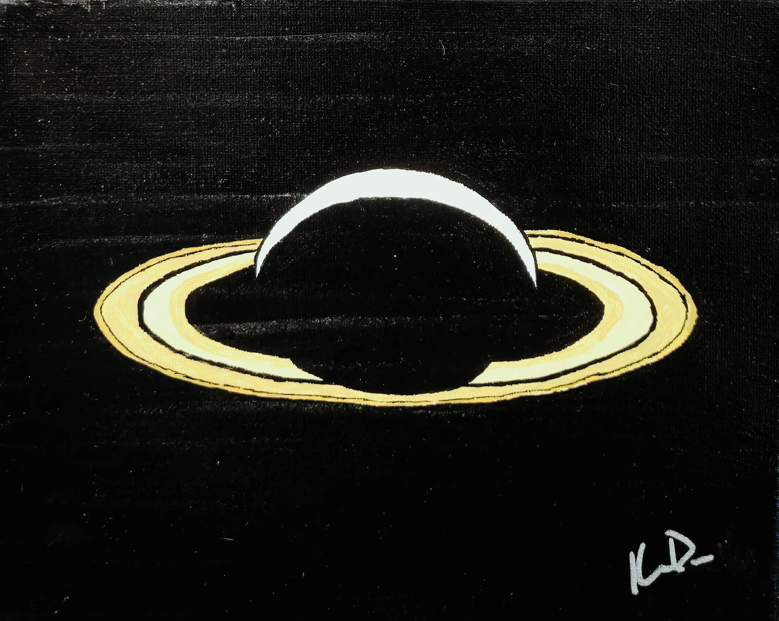 Artwork of a planet with rings, resembling Saturn.