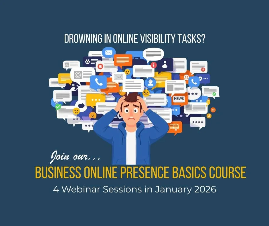 We built the Business Online Presence Basics course because we kept hearing the same thing from business owners:

&ldquo;I&rsquo;m overwhelmed. I don&rsquo;t know what to do first.
I just want someone to tell me what actually matters.&rdquo;

So&hell