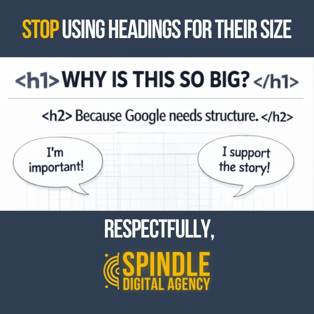 Header tags aren't just for making things look big.
They're for helping Google (and humans) make sense of your content.

Using Heading styles and tags correctly boosts your SEO and keeps your page easy to read.

Read our quick guide to get your heade