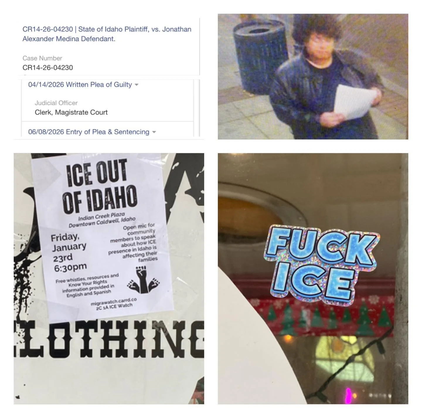 🚨 VICTORY FOR LAW &amp; ORDER IN IDAHO

We just got justice for the deliberate vandalism of our business. Who&rsquo;s down to show up to court with their Back Country shirts on?

Jonathan Alexander Medina - the ANTIFA-linked clown caught on camera d