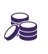 Stack of purple coins or tokens