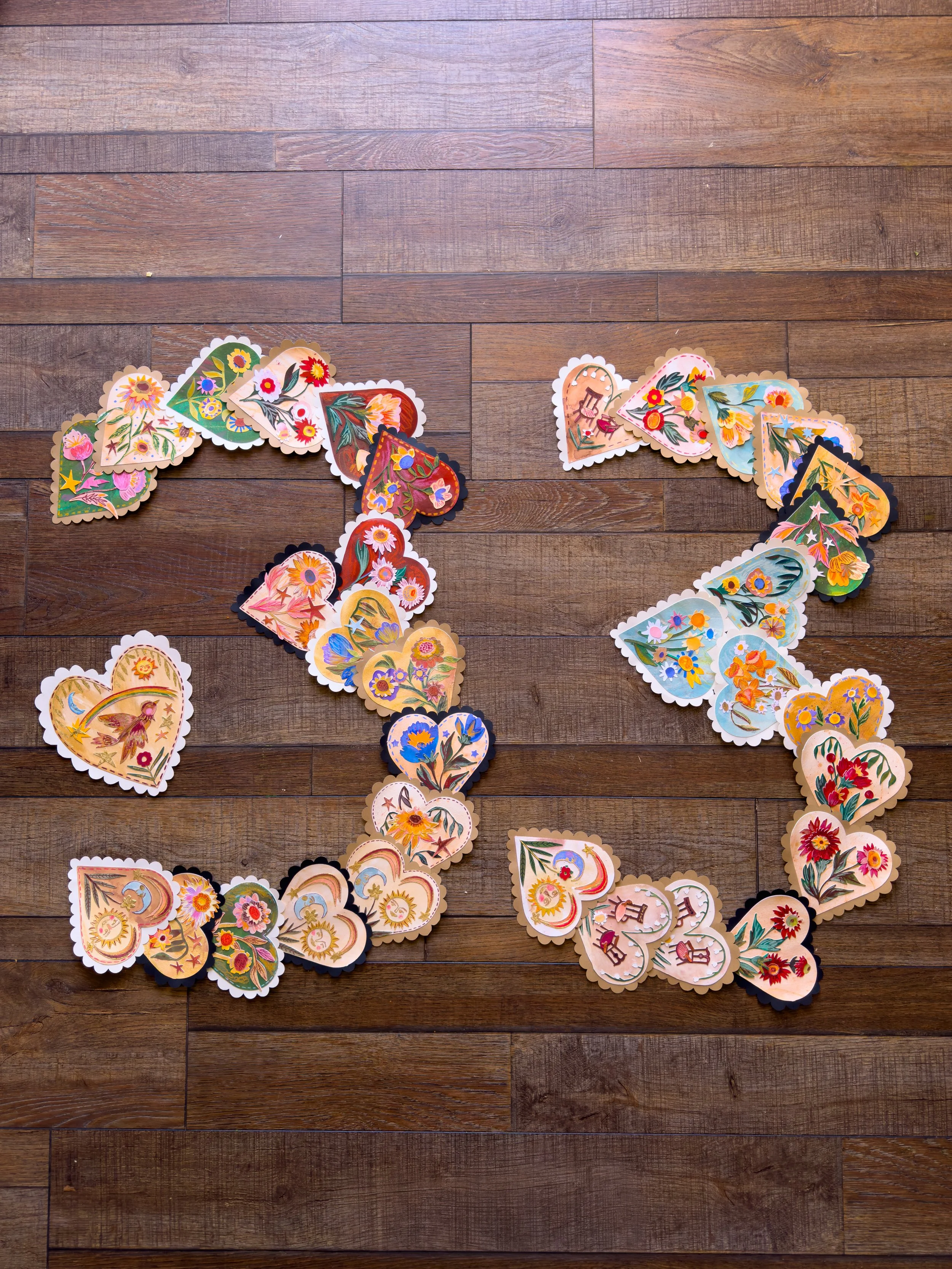 Original Collage Heart Cards