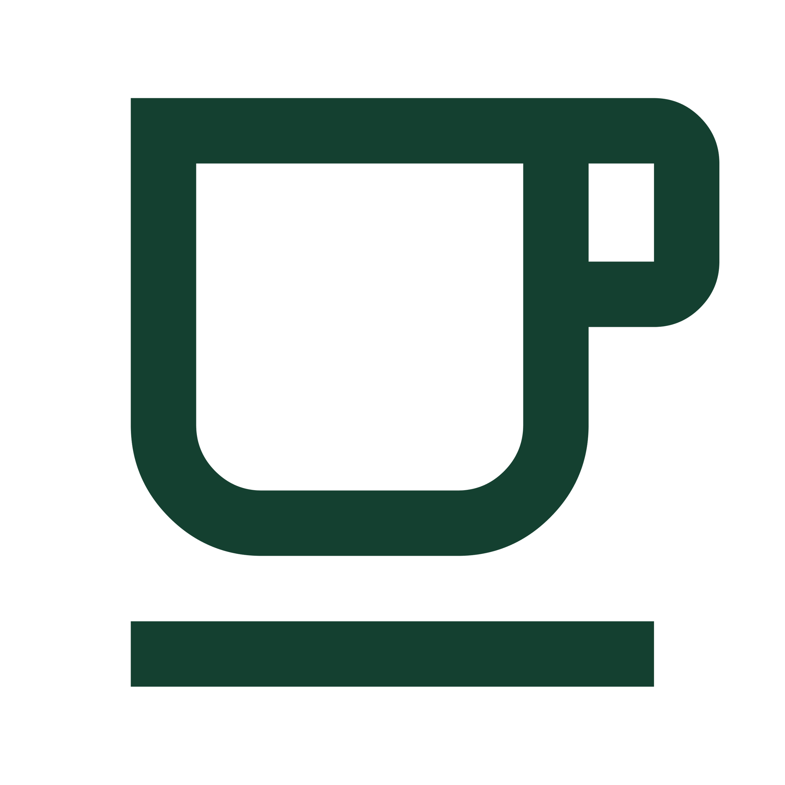 Green coffee cup icon on a white background