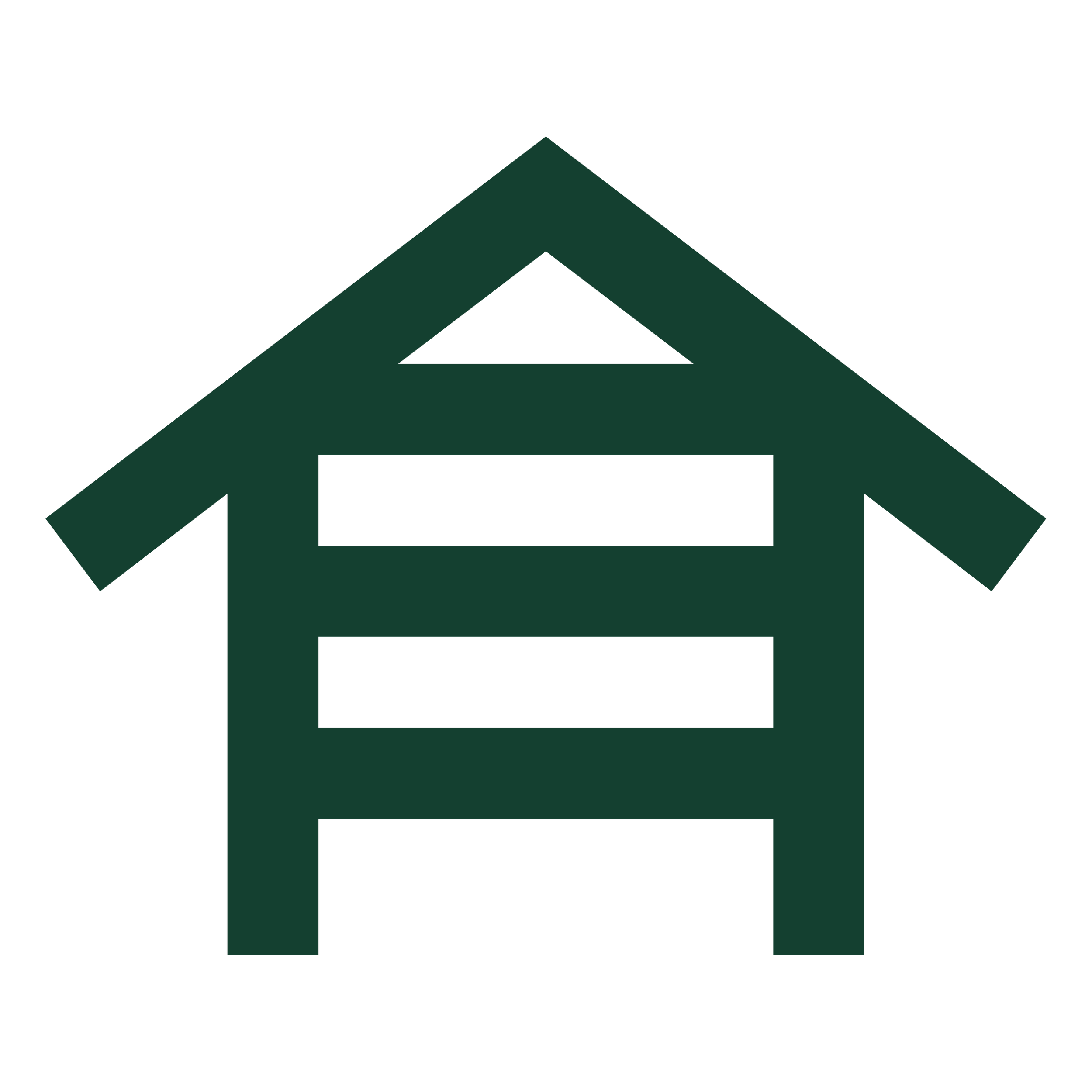 Green house icon on a white background.