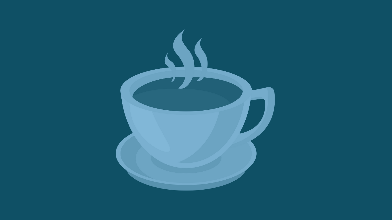 blue coffee cup with steam