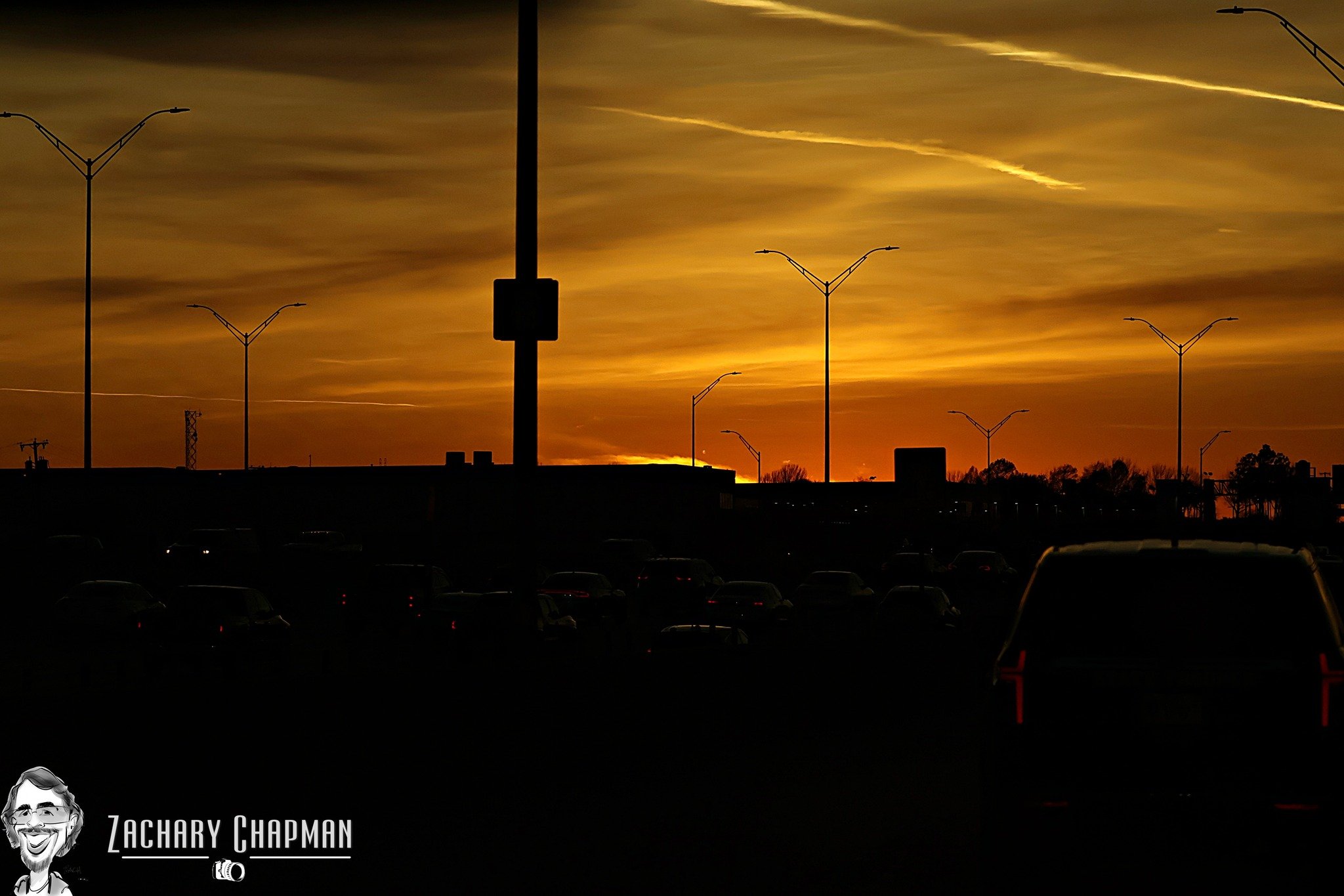 Sunset Los Colinas #1
On the Drive Home back to Arlington. 
Los Colinas Tx, Feb 24, 2026 

Part of a series of various images mixing the nature of sunsets but darkening most other tones to get a rather deep dark vibe. Almost as in an eerie nature whe