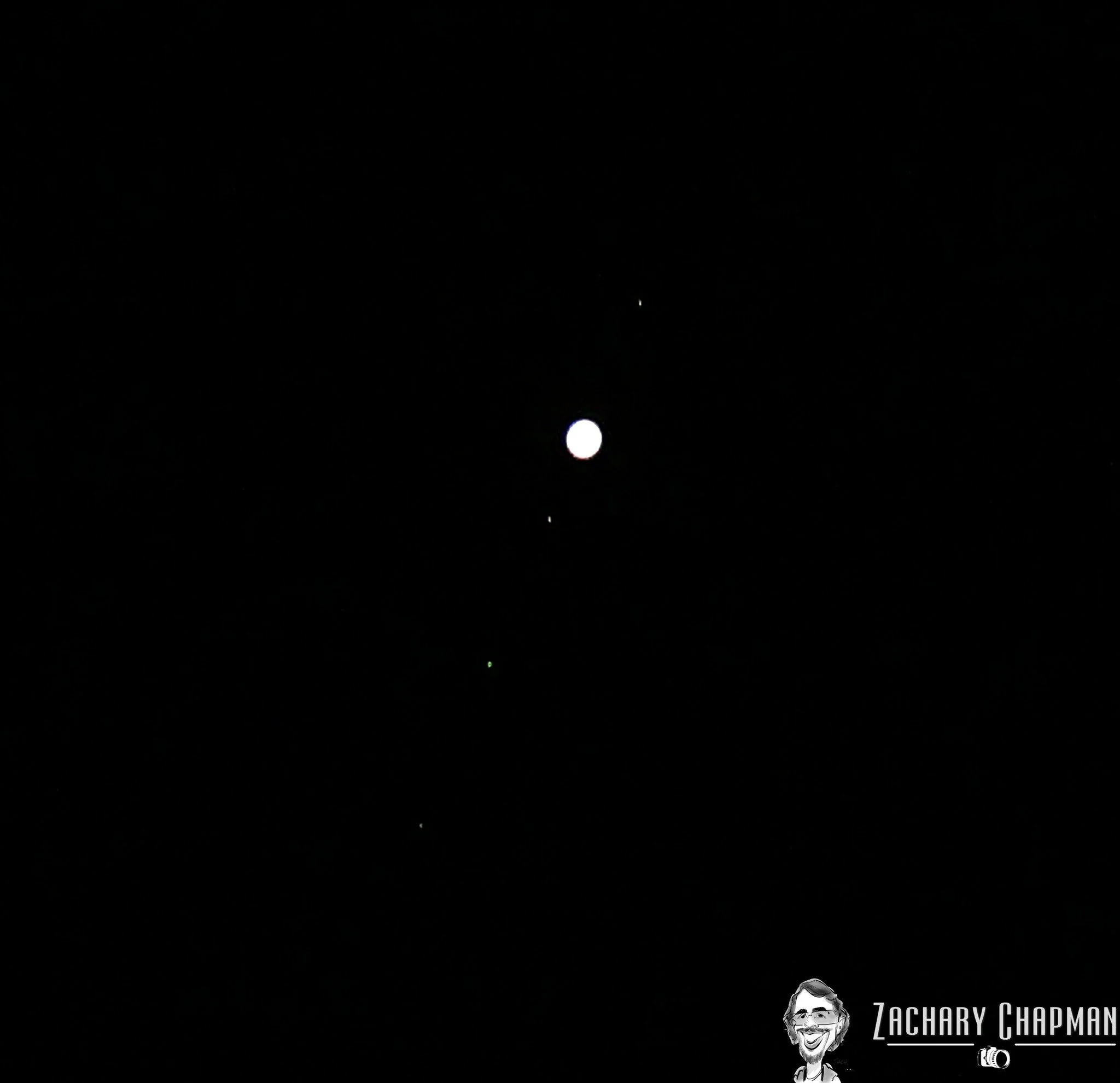 Jupiter and her four largest moons (test shot) 

February 23, 2026
Arlington TX, shot from my backyard. 