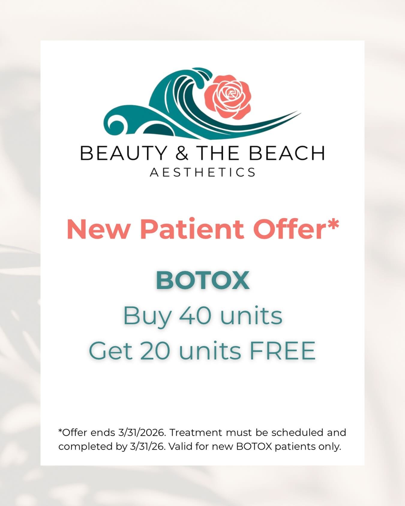 ✨ Buy 40 units of BOTOX cosmetic and get 20 units FREE ✨Don&rsquo;t miss out on this new patient offer now through 3/31/2026.

Book now through the link in bio. Contact me for additional availability. 

Offer applied during visit checkout.

#Aestheti