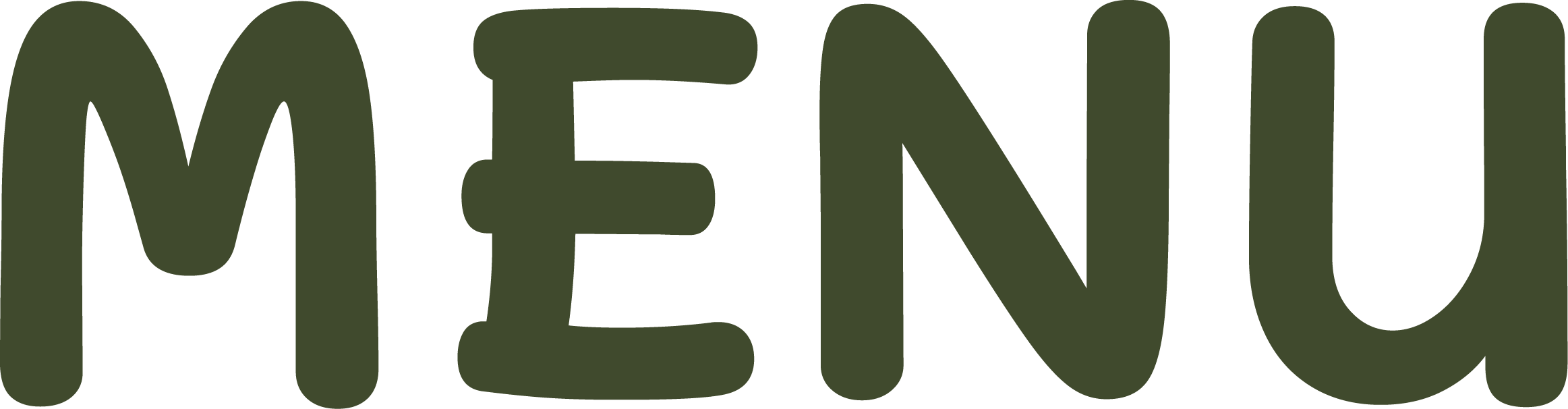 Bold green text spelling out 'MENUS' on a black background.