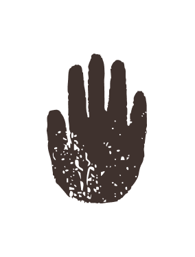 A simple, stylised illustration of a hand.