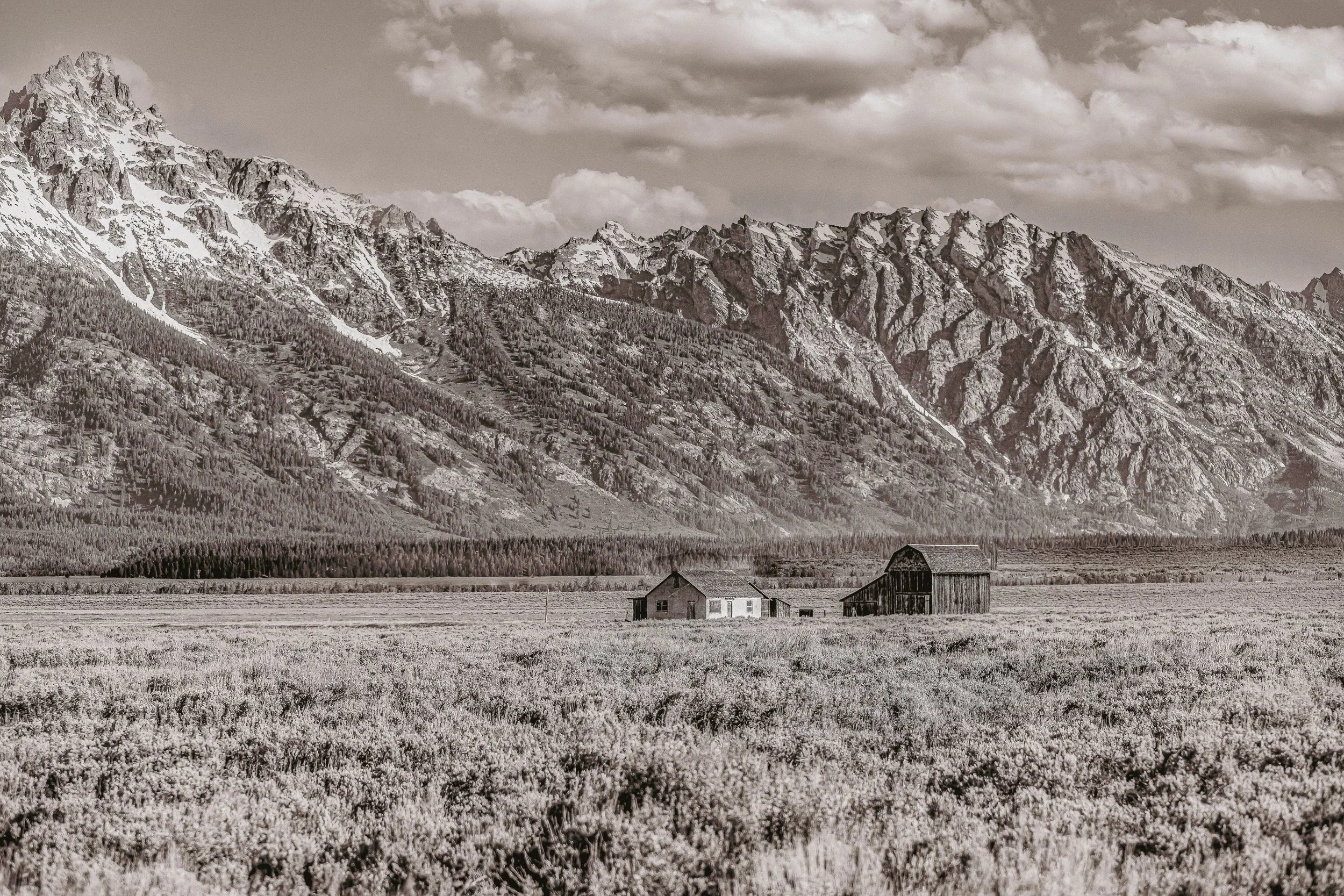Old Farmhouse and Barn Along the Tetons WY