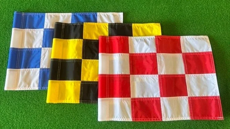 Sewn checkered flags