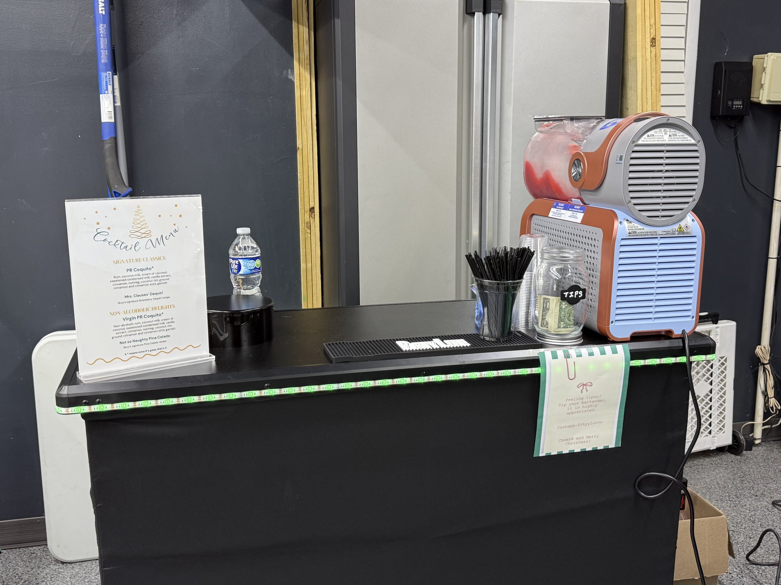 Day 3 bar setup (Christmas Day)