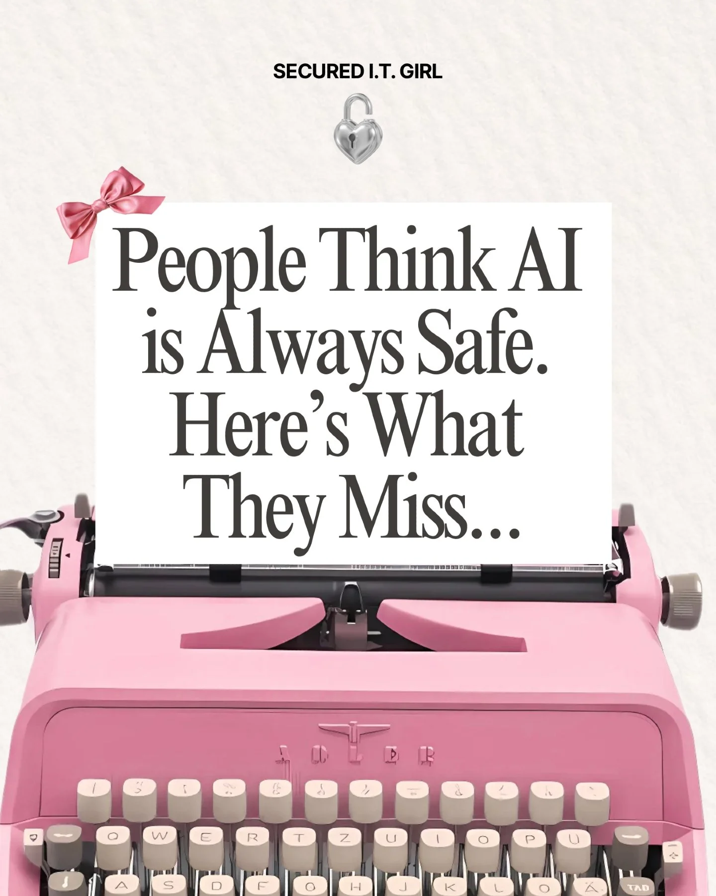 AI is everywhere now.
In our notes. Our chats. Our ideas.

So is choice.
What we share.
What we keep.

We have always known how to protect what matters.
We just never called it security.

Secured I.T. Girl is about giving a name to that instinct.
And