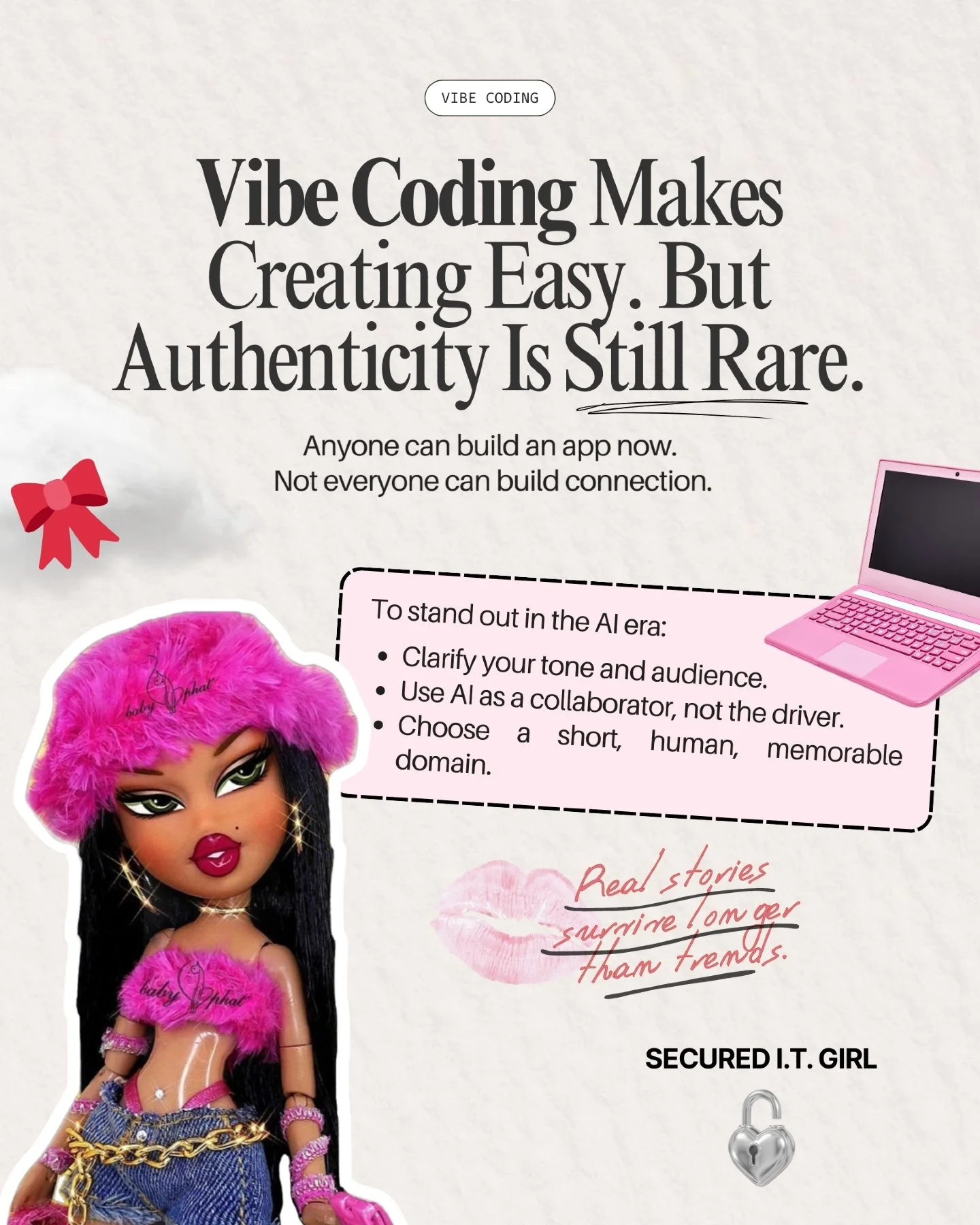 We are in the era where anyone with a laptop and a vibe can build an app in twenty minutes. Cute. Fun. Terrifying?

Almost half of new AI assisted projects get abandoned in the first month simply because they had no clear personality behind them. Not