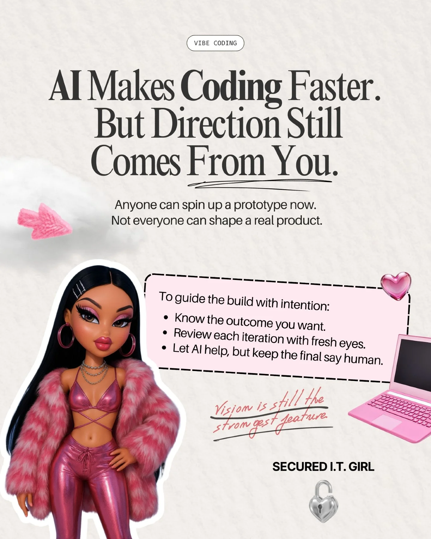 Yes, AI can code now. But if you don&rsquo;t know what you&rsquo;re building, its impact is limited. Vibe coding works best when you know exactly what you&rsquo;re trying to create, not just what you want the AI to spit out.

The girls who win in thi