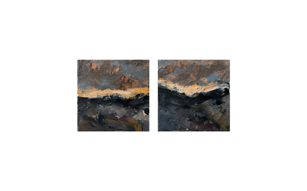 »Berge I + II«
/ 2023
/ 20 x 20 cm
/ Ölfarben auf Leinwand
/ Oil on linen
