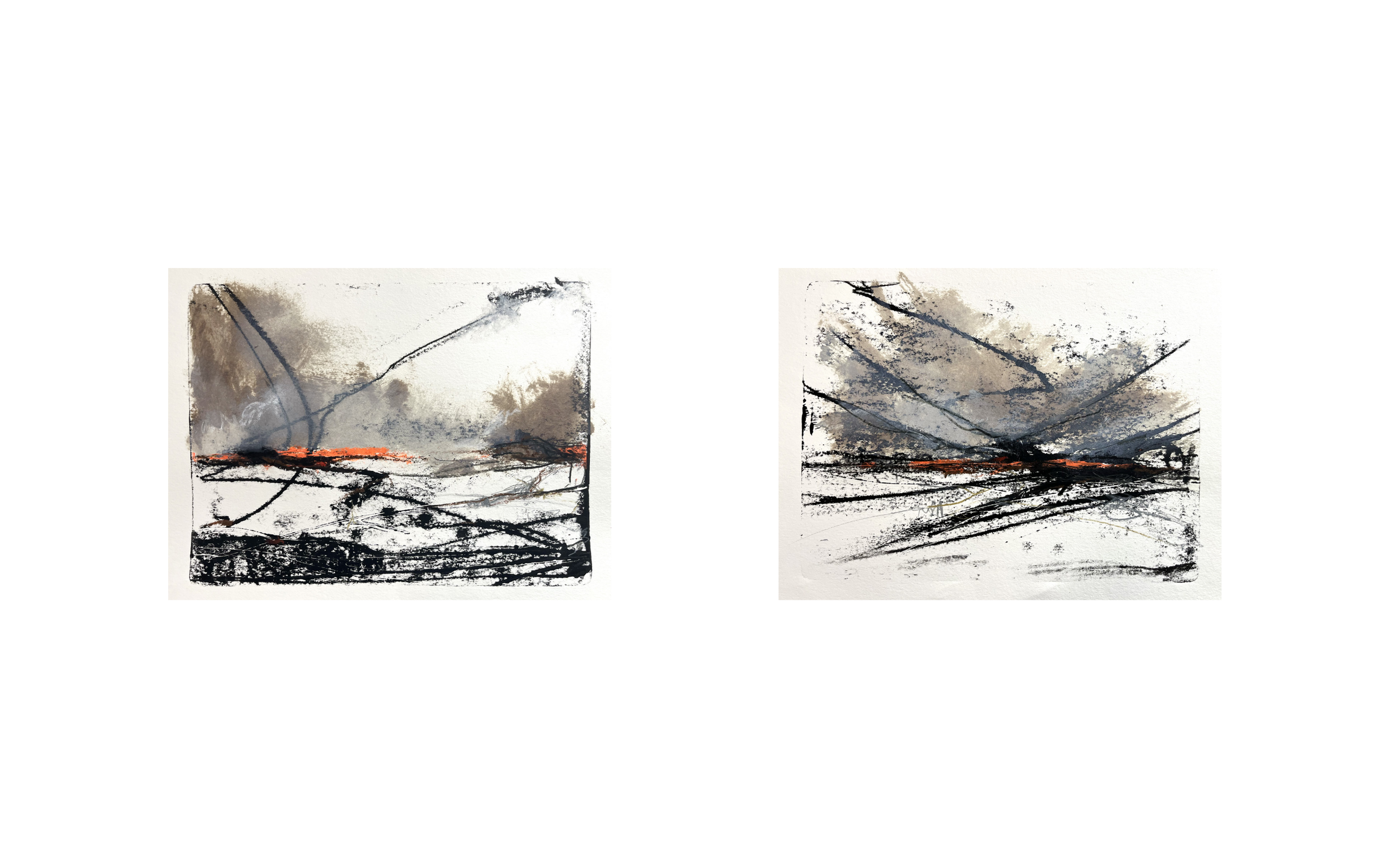 Nebraska III + IV
/ 2025
/ 48 x 36 cm
/ Druckfarbe, Acryl- und Ölfarben, Bunt- und Bleistifte auf Bambuspapier
/ Printing ink, acrylic and oil paints, crayons and pencil on bamboo paper