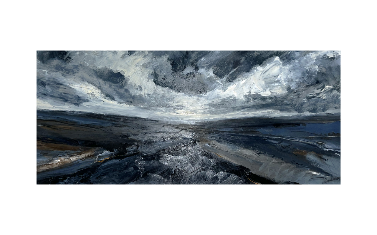 »Schlick« 
/ 2023
/ 80 x35 cm
/ Ölfarben, Bunststifte auf schwarzem Holz
/ Oil paints, colored pencils on black wood