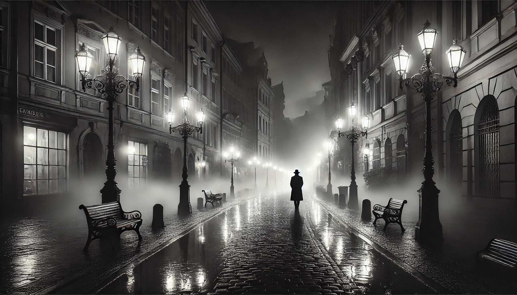 My First Canvas Design - Going for a walk (B&W)