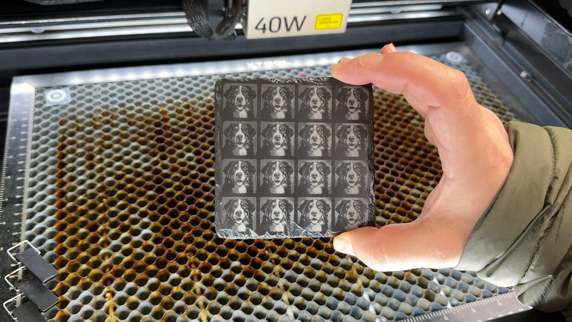 Wipe it clean before judging your engraving