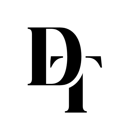 Black stylized overlapping letters D and F on a white background.