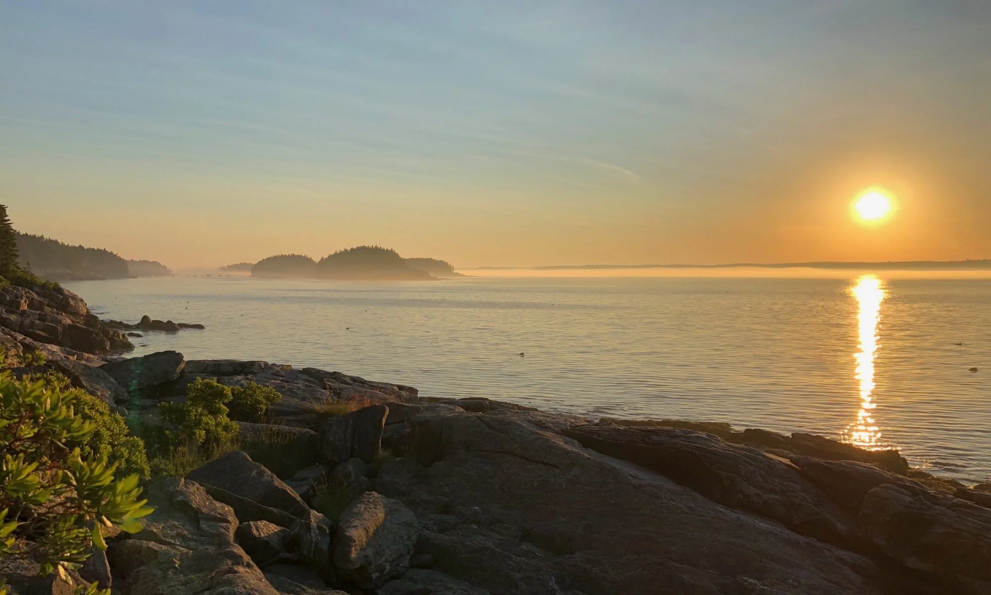 Maine sunrise over water