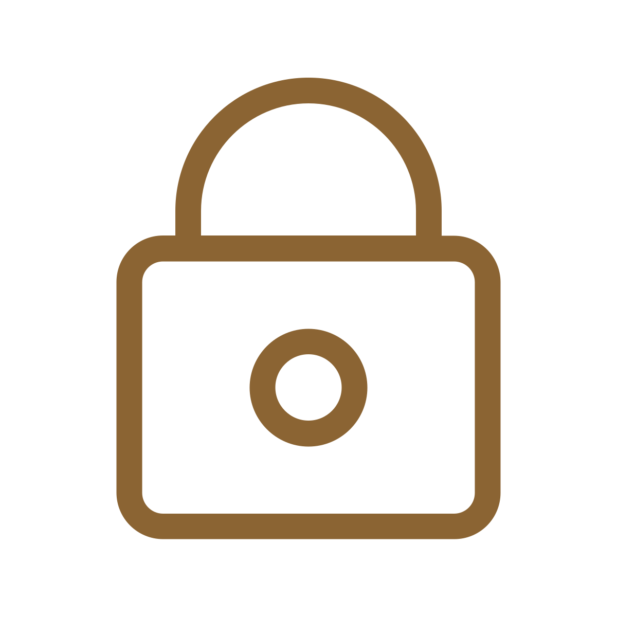 Locked padlock icon in brown and black colors.