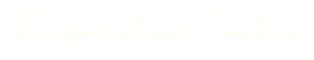 Stylized, light yellow text reads "Transformational Coaching" on a white background.