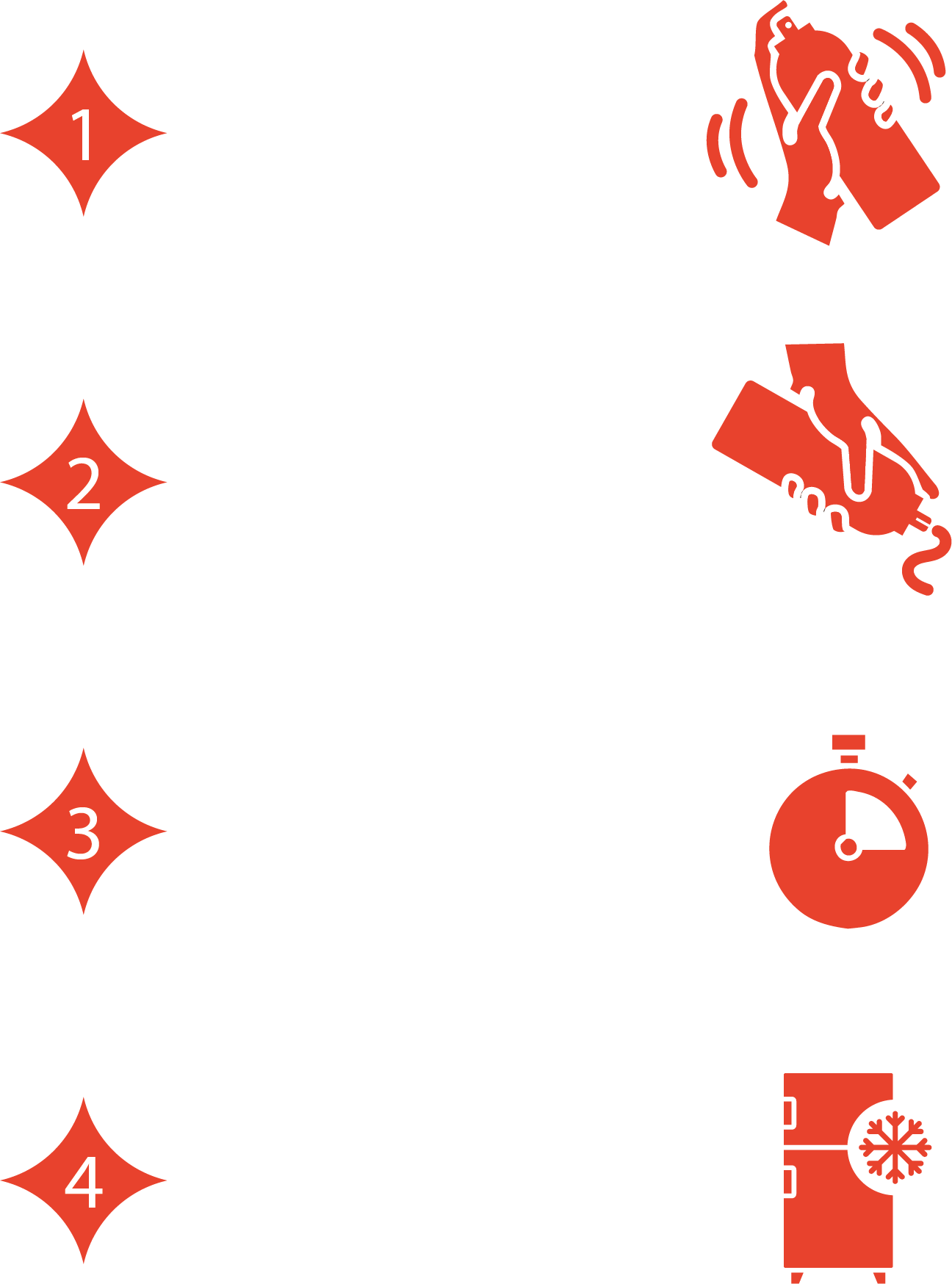 Instrucciones para usar un difusor de aroma: 1. Agitar antes de usar. 2. Colocar el difusor boca abajo. 3. Presionar de 2 a 3 segundos. 4. Limpiar, tapar y refrigerar.
