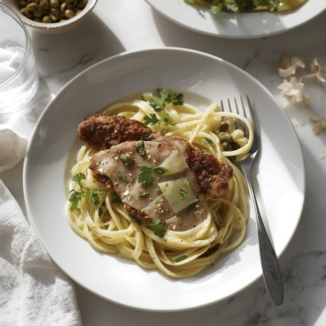 Reh Schnitzel Pasta