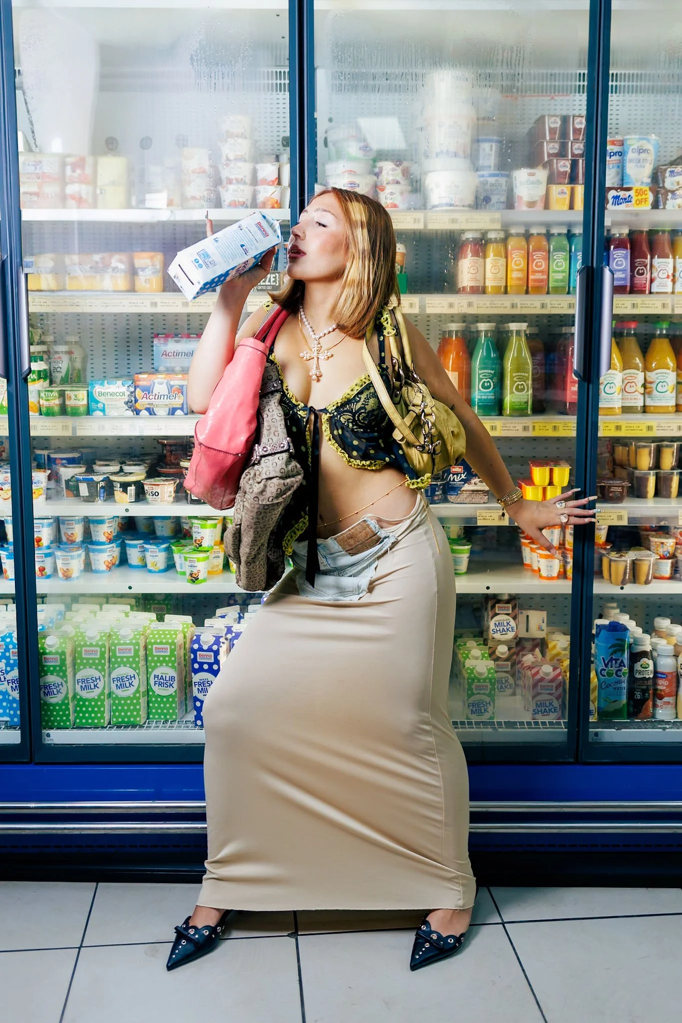 Maya Galea, part of the Vintage Coach Bag Campaign for Dainty Vintage in 2025 in Malta.