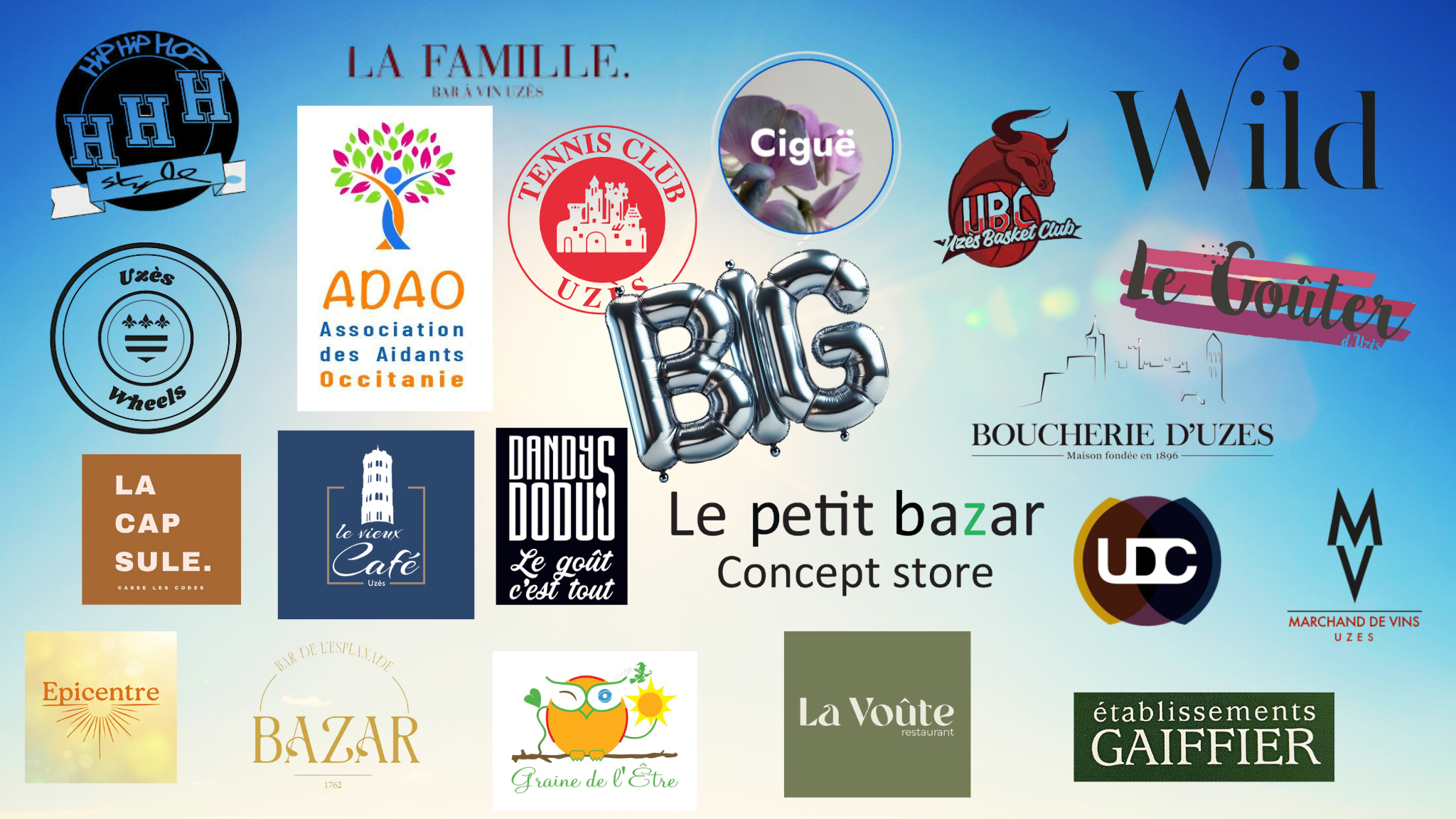 Les commerçants d'uzes qui soutiennent la Big Family