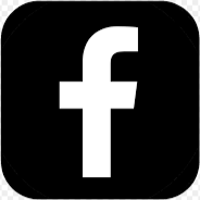 Facebook logo with white lowercase 'f' on a black background.