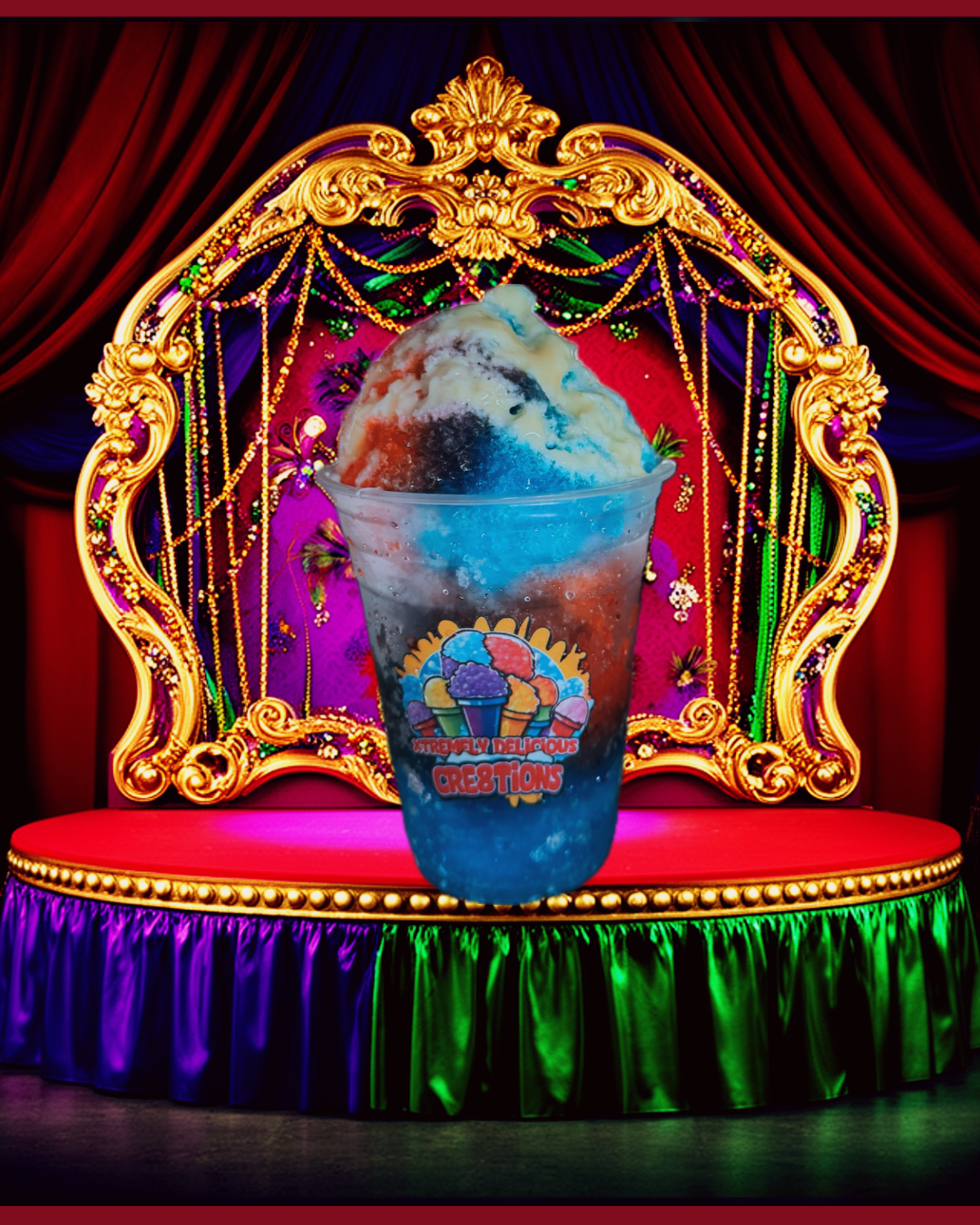 Blue Rasberry x Cherry Snowball w/ Condensed Milk